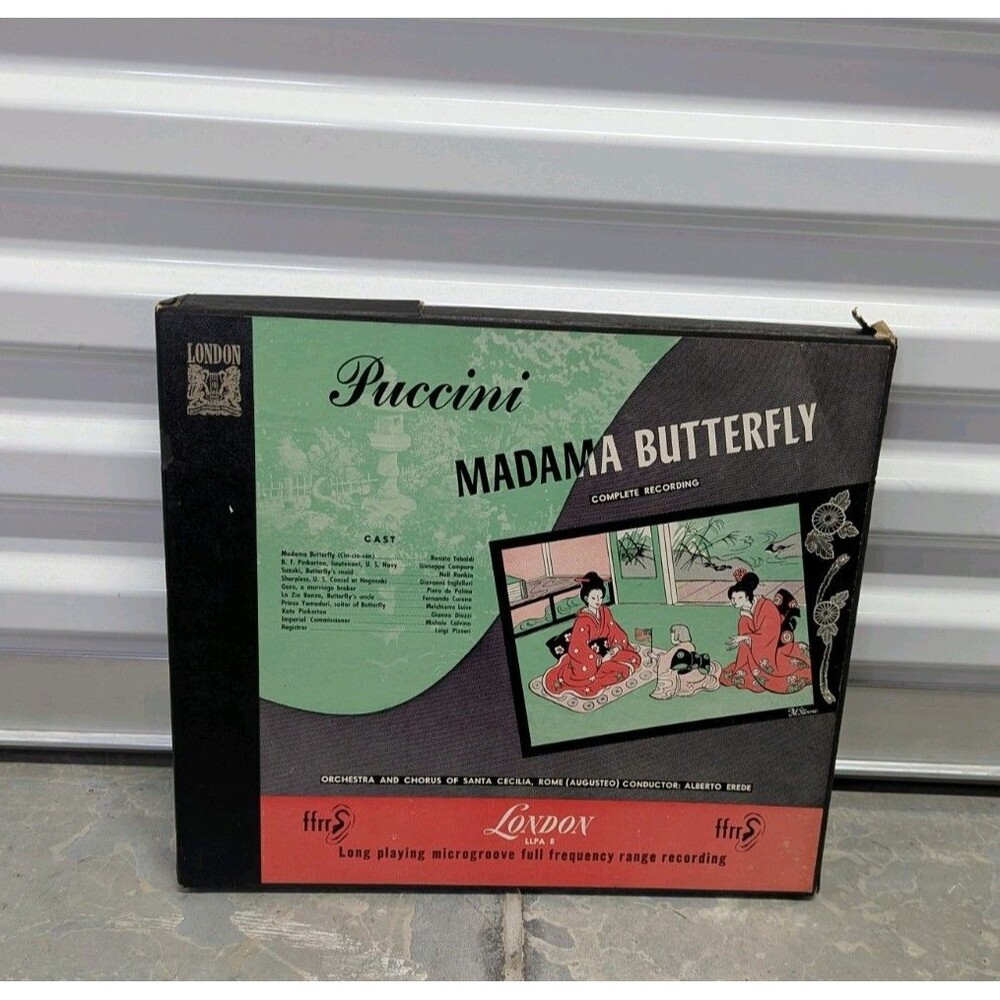 Puccini Madama Butterfly 3 LP Box Set‎ London Records LLPA-8 Vinyl w Booklet